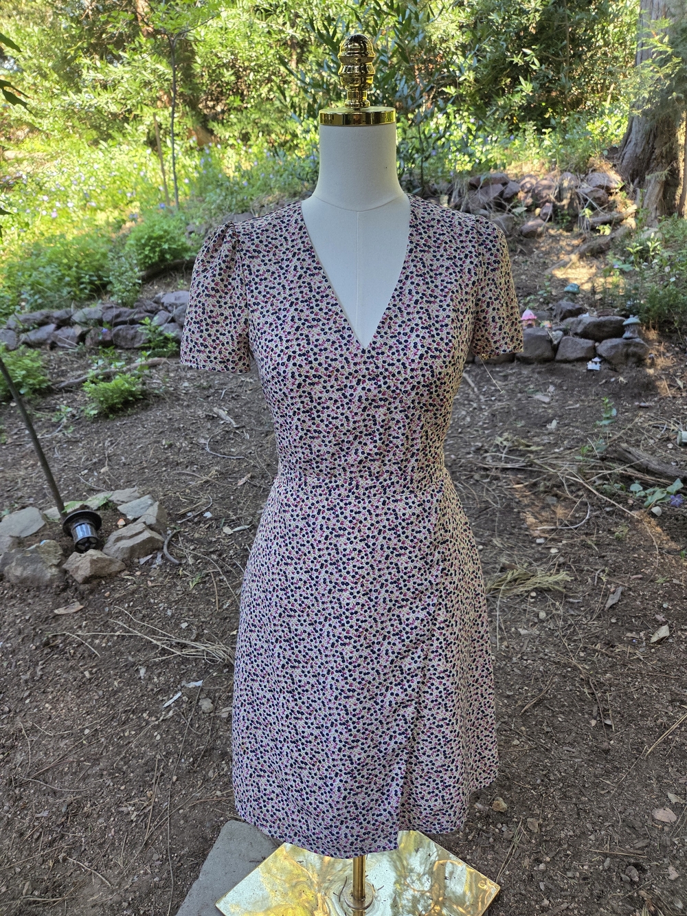 J. Crew Mercantile Floral V-Neck Short Sleeve Dress Size 00